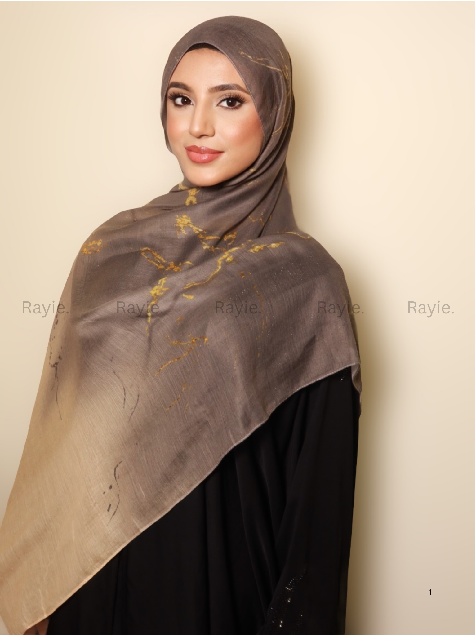 Midnight Gold Current – Premium Modal Hijab
