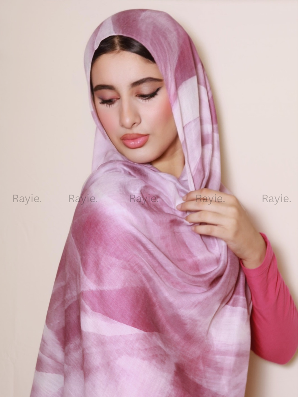 Lavender & Pink Marble Modal Hijab
