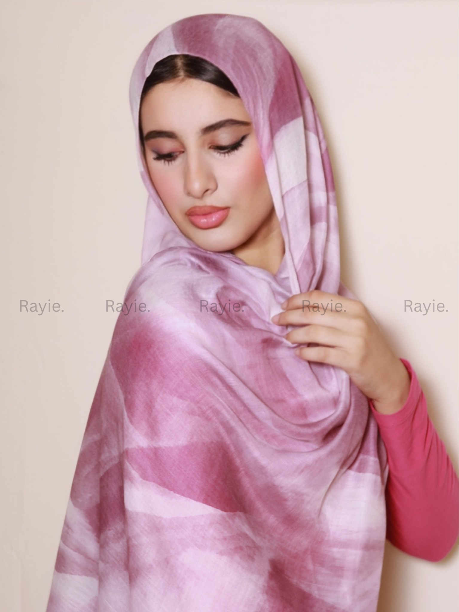 Lavender & Pink Marble Modal Hijab