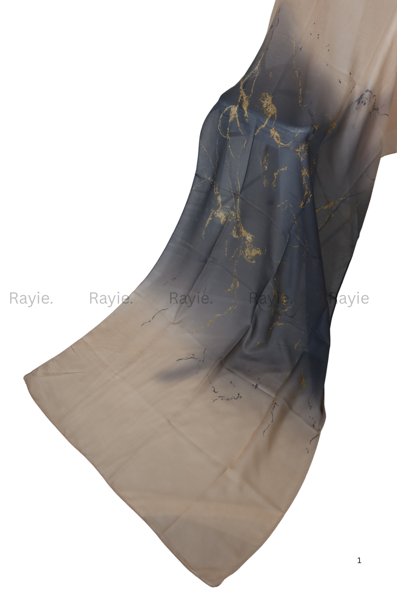 Midnight Gold Current – Premium Modal Hijab