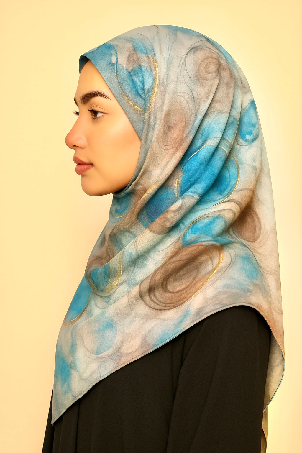 Azure Marble Luxe Modal Hijab