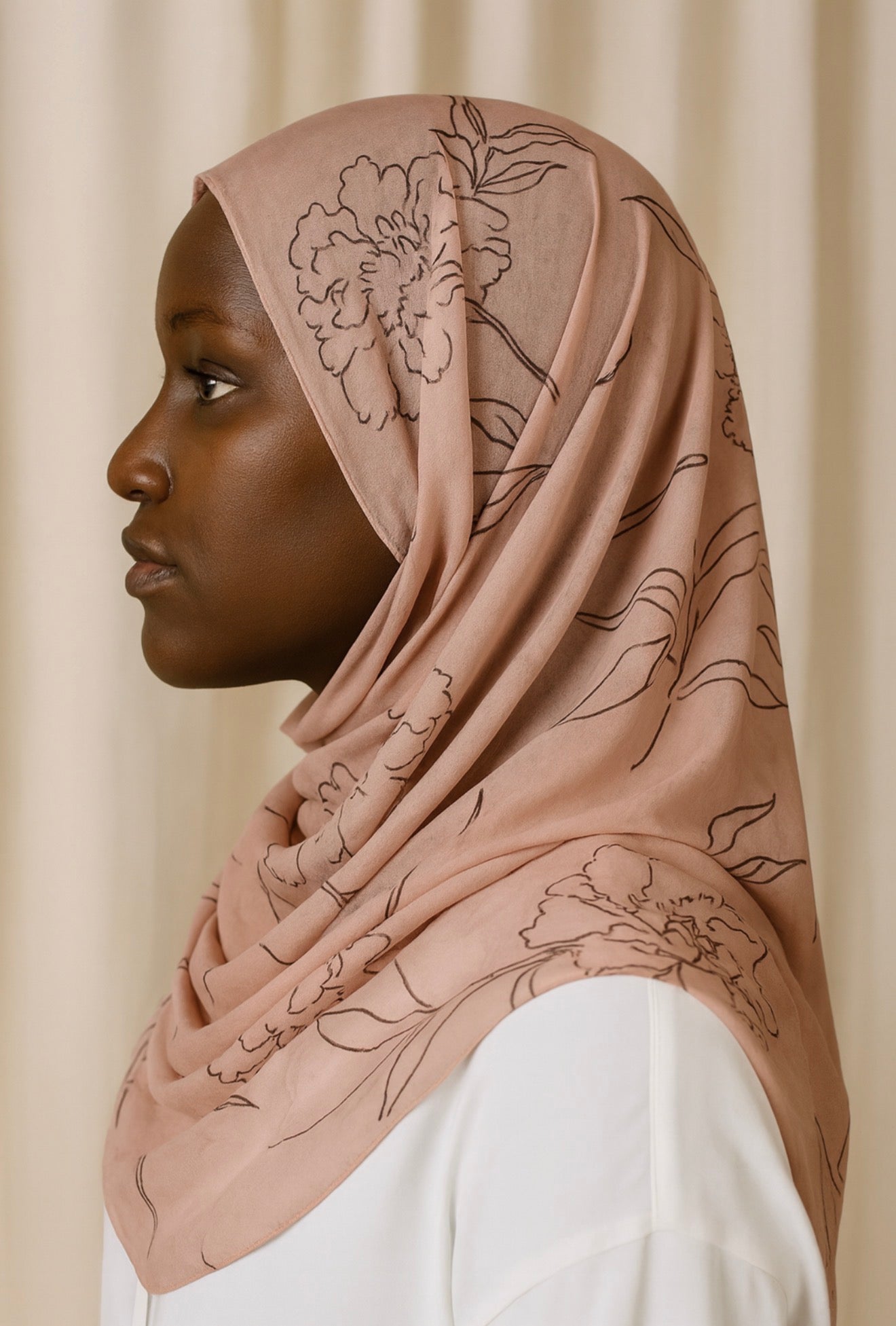Blush Floral Modal Hijab