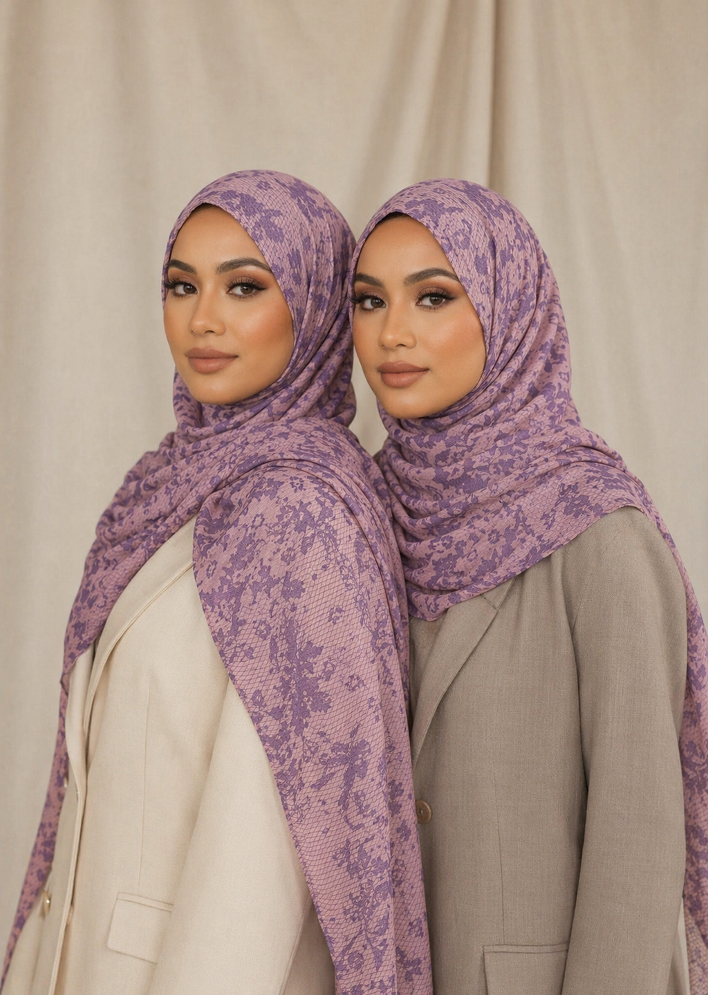 Lavender Bloom Mesh Hijab