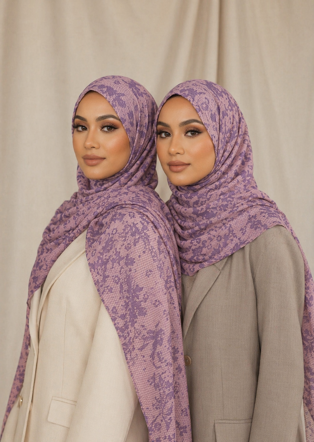 Lavender Bloom Mesh Hijab