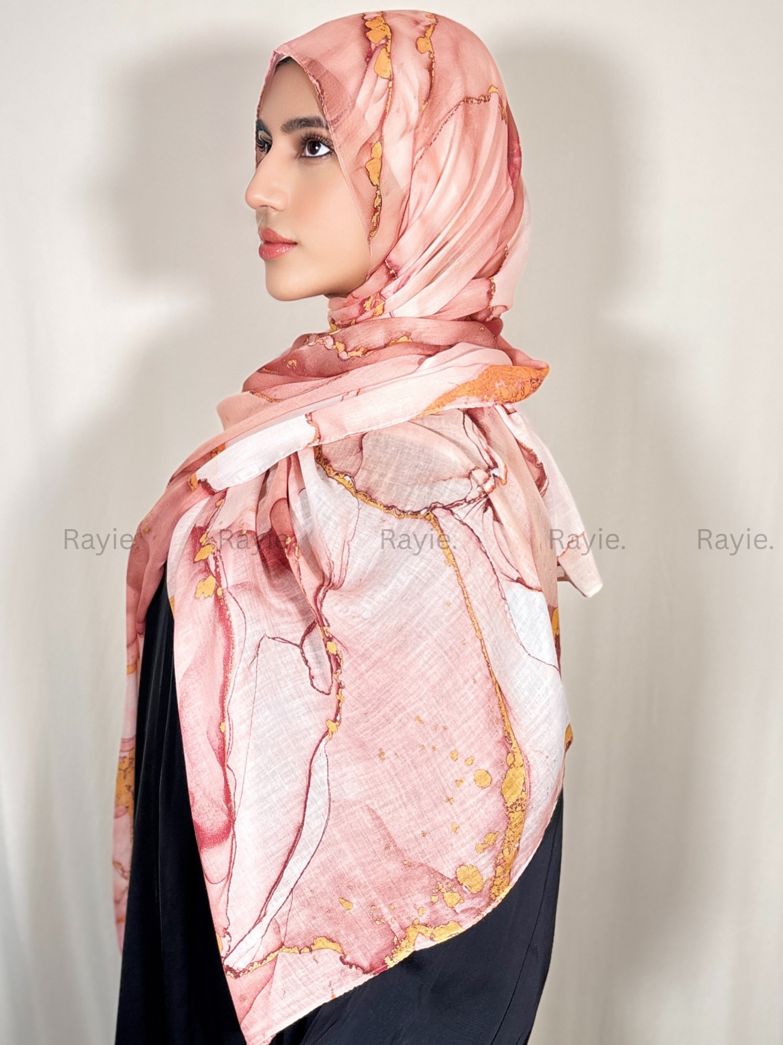 Peach Marble Glow Hijab