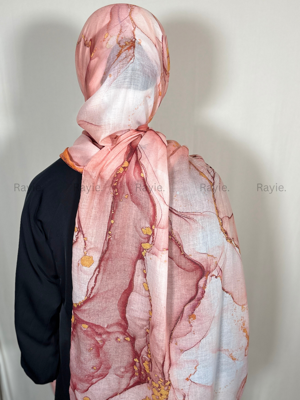 Peach Marble Glow Hijab
