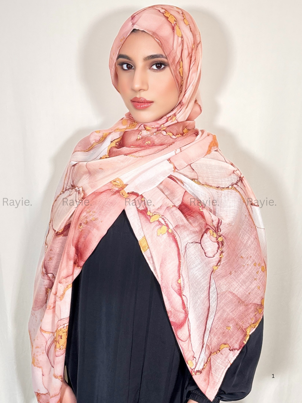 Peach Marble Glow Hijab