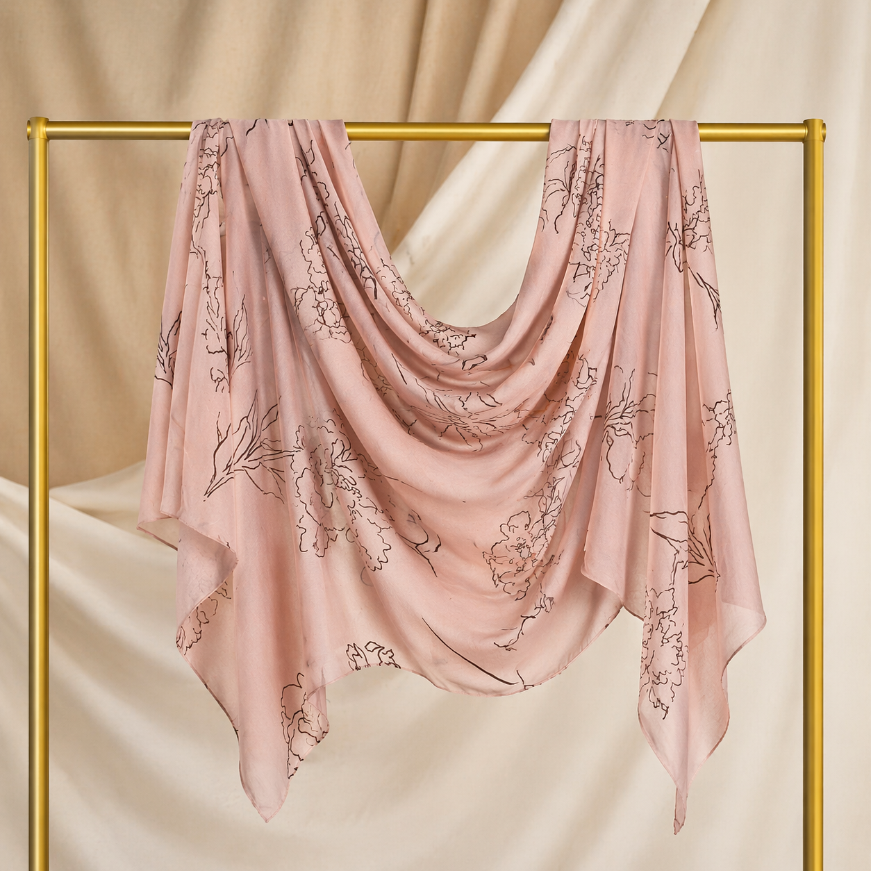 Blush Floral Modal Hijab