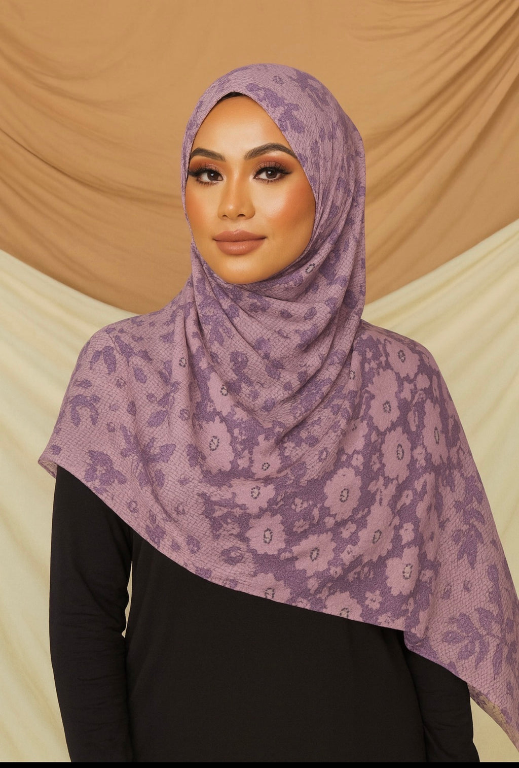 Lavender Bloom Mesh Hijab