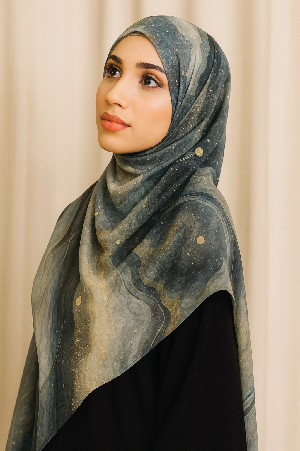 Midnight Marble Luxe Hijab