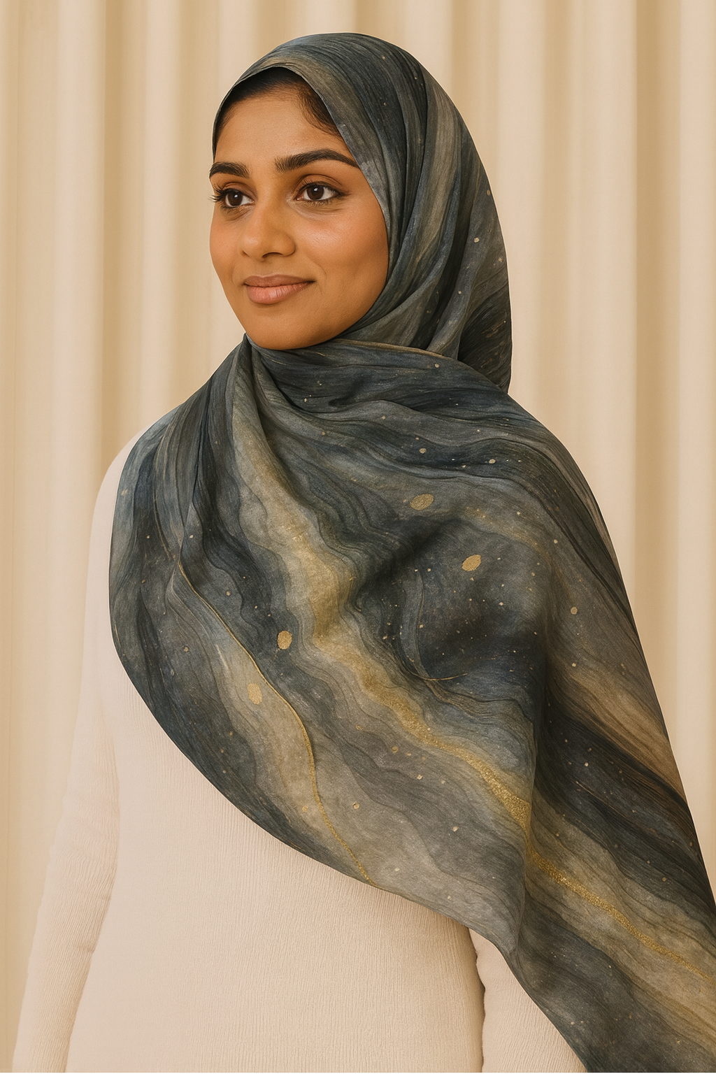 Midnight Marble Luxe Hijab