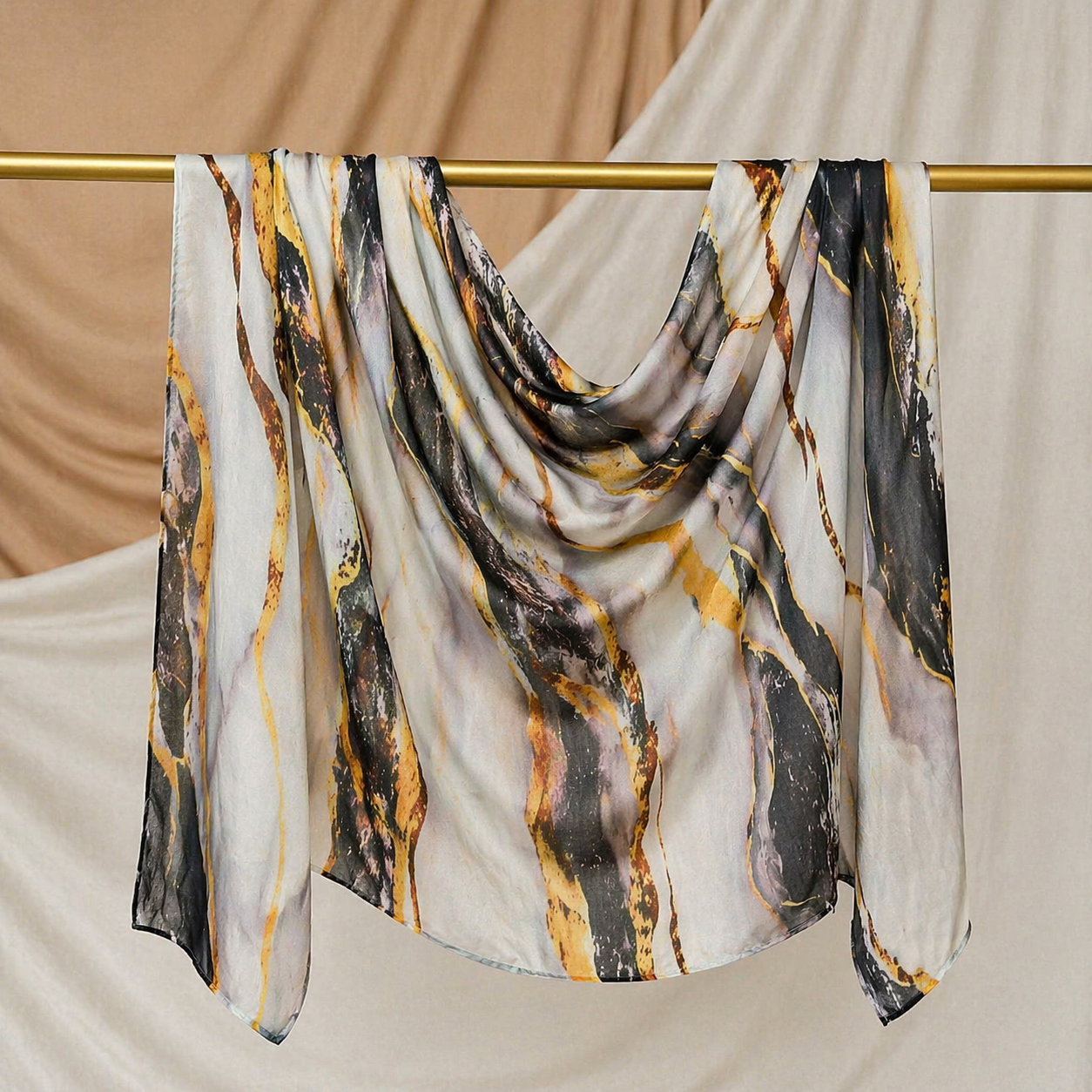 Golden Vein Marble Modal Hijab