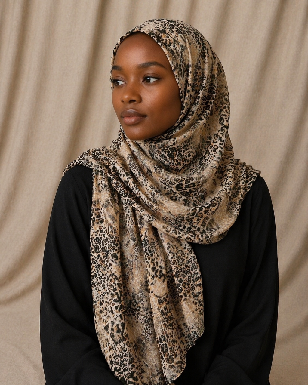 Wild Mocha Leopard Modal Hijab