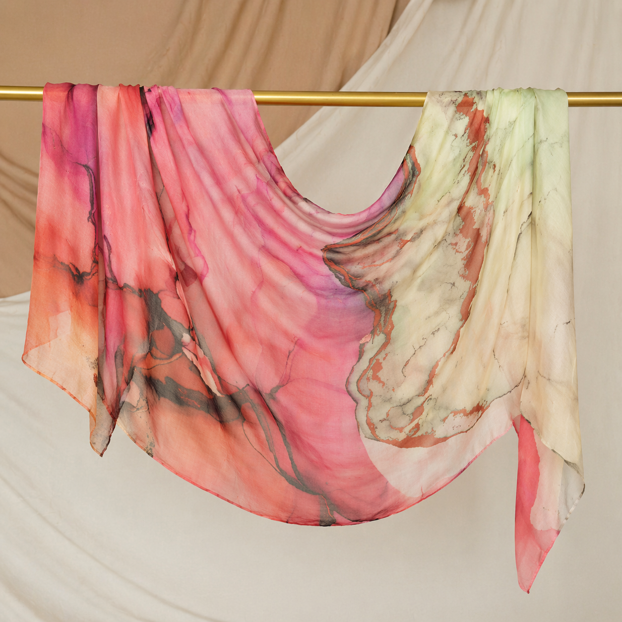 Blush Marble Veil Hijab