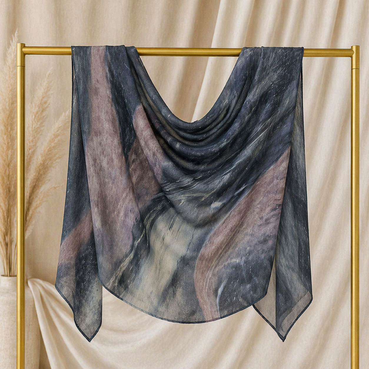 Midnight Marble Modal Hijab