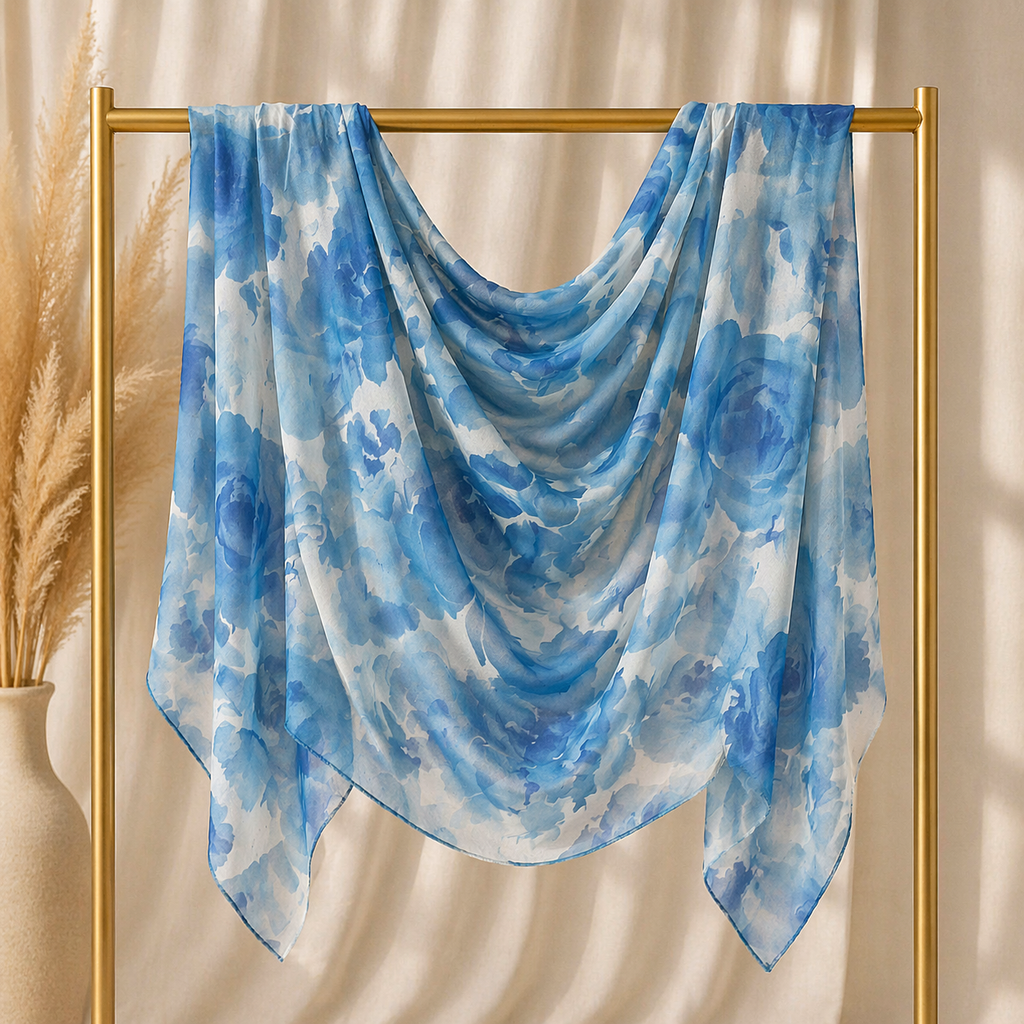Blue Bloom Modal Hijab