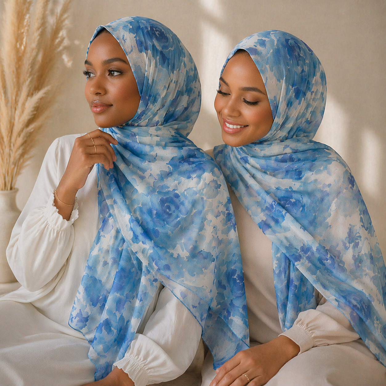 Blue Bloom Modal Hijab