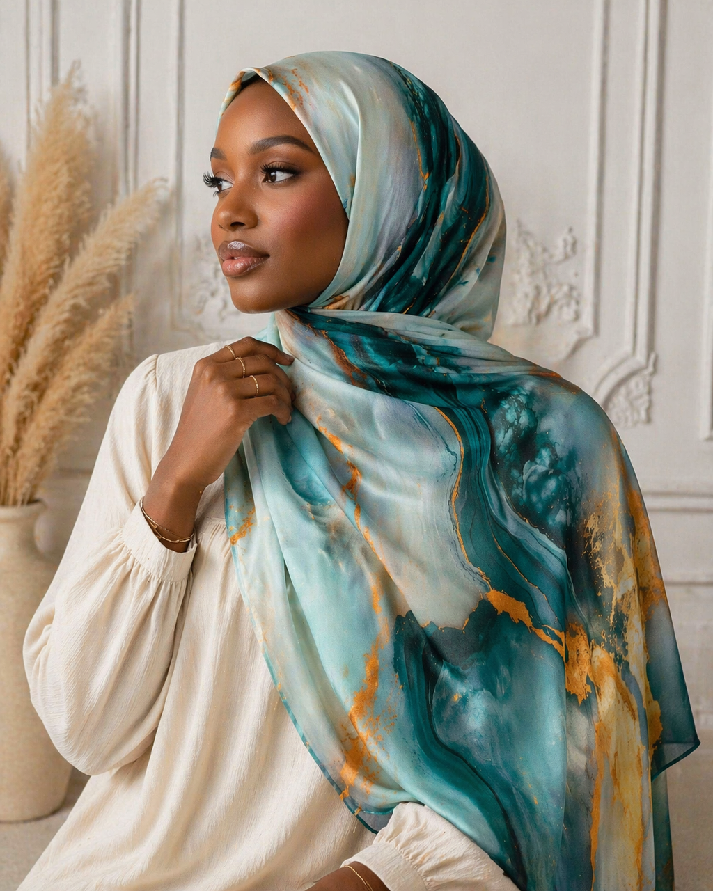 Emerald Vein Luxe Modal Hijab