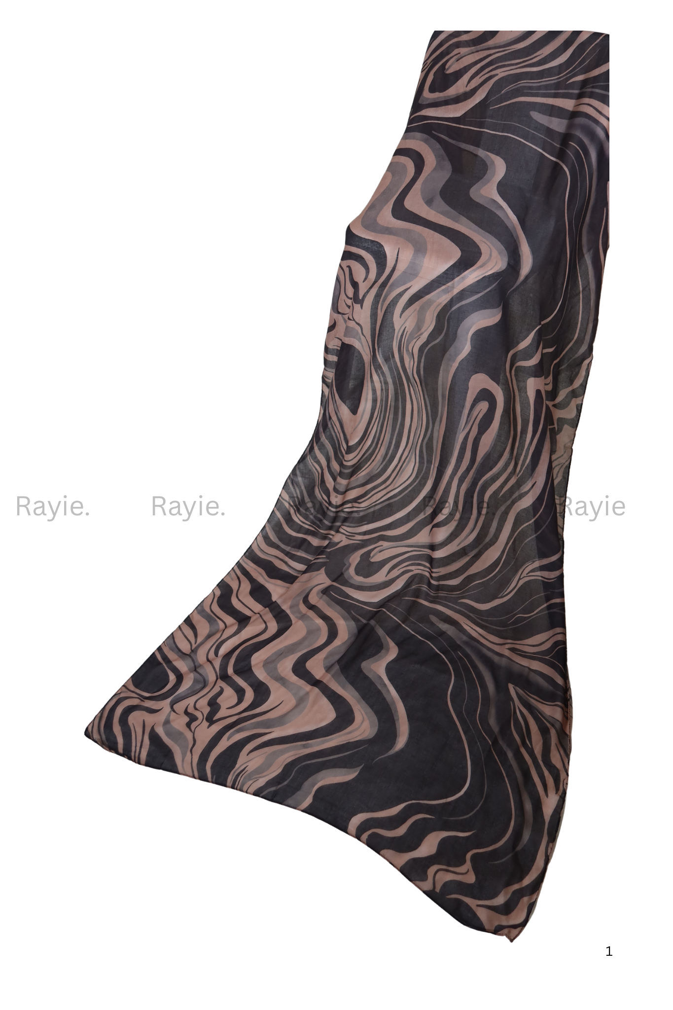 Brown & Black Swirl Hijab — Bold Lines