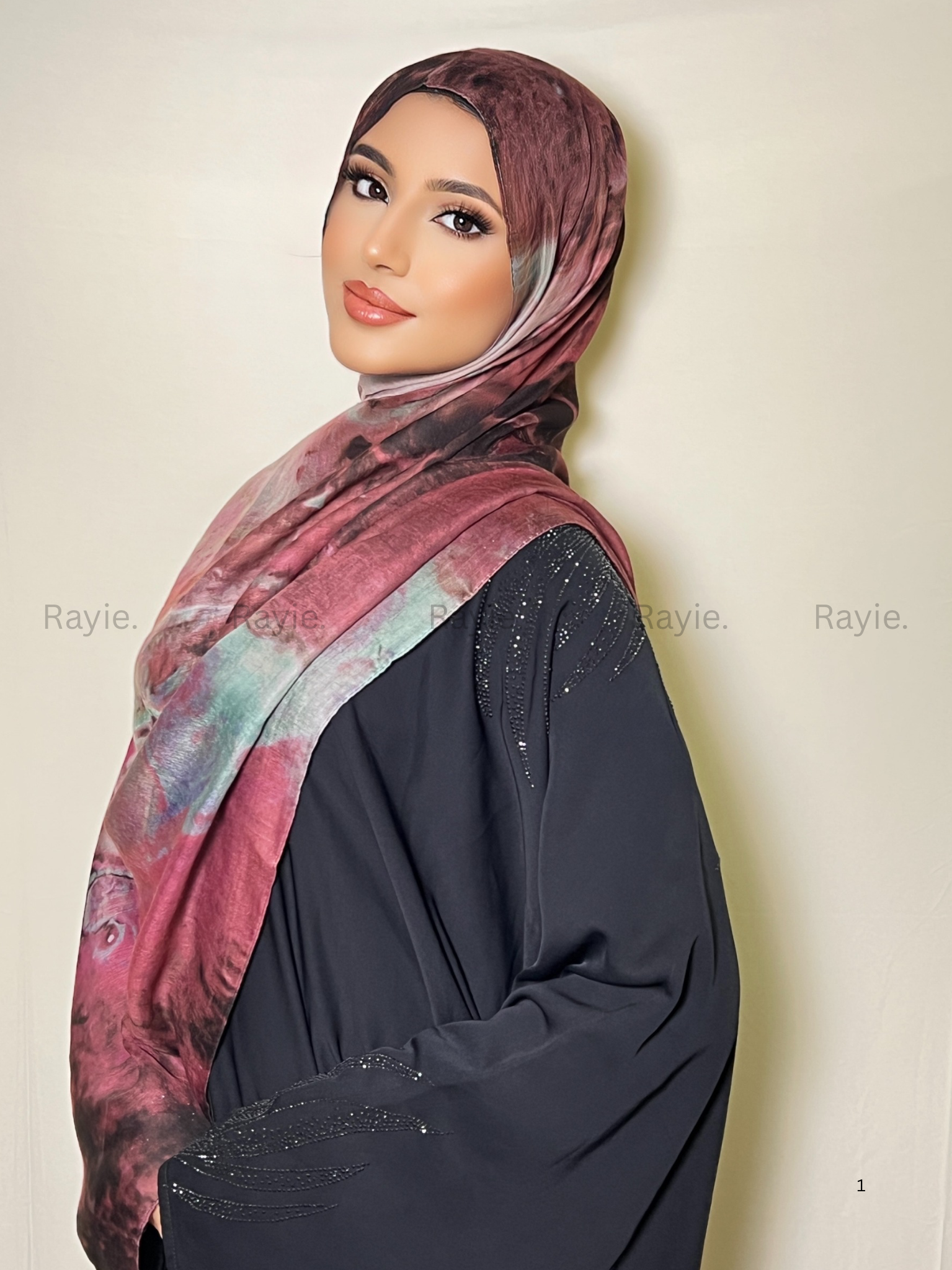 Maroon Sea Green Modal Hijab